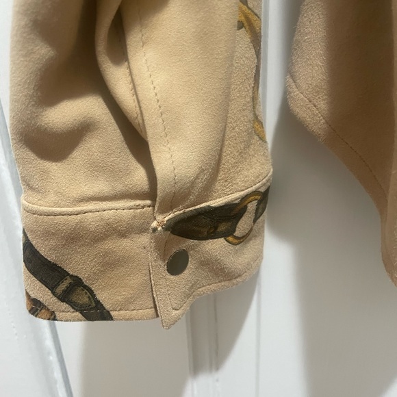 Comme Toujours suede shirt with equestrian horse-bit design women’s size 12 - Picture 5 of 9